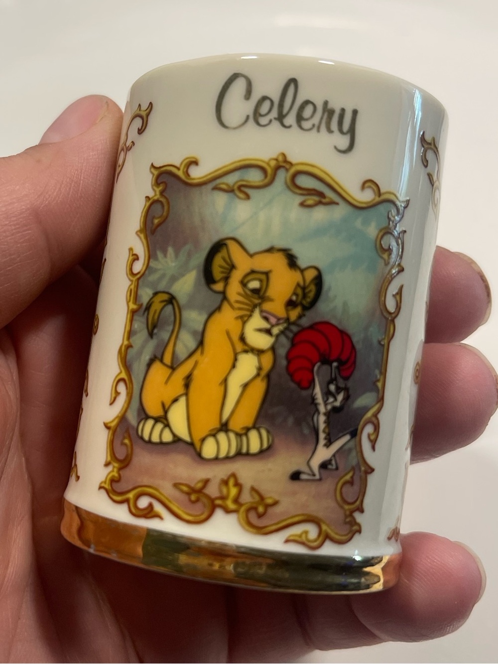 Vintage Lenox Disney simba celery spice jar